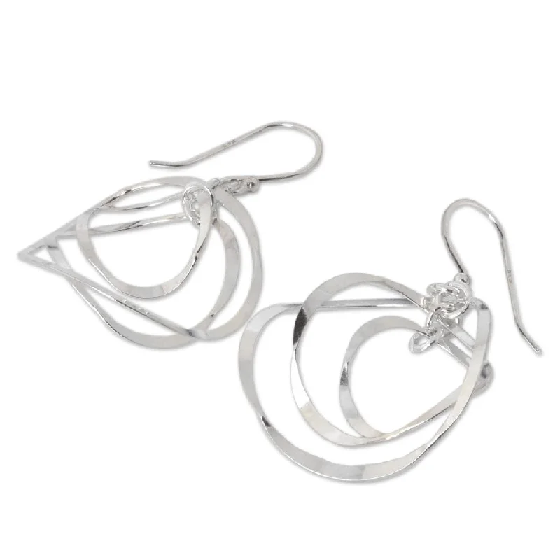 Thyme twig earrings-NOVICA Handmade Sterling Silver 'Twirling' Earrings (Thailand)