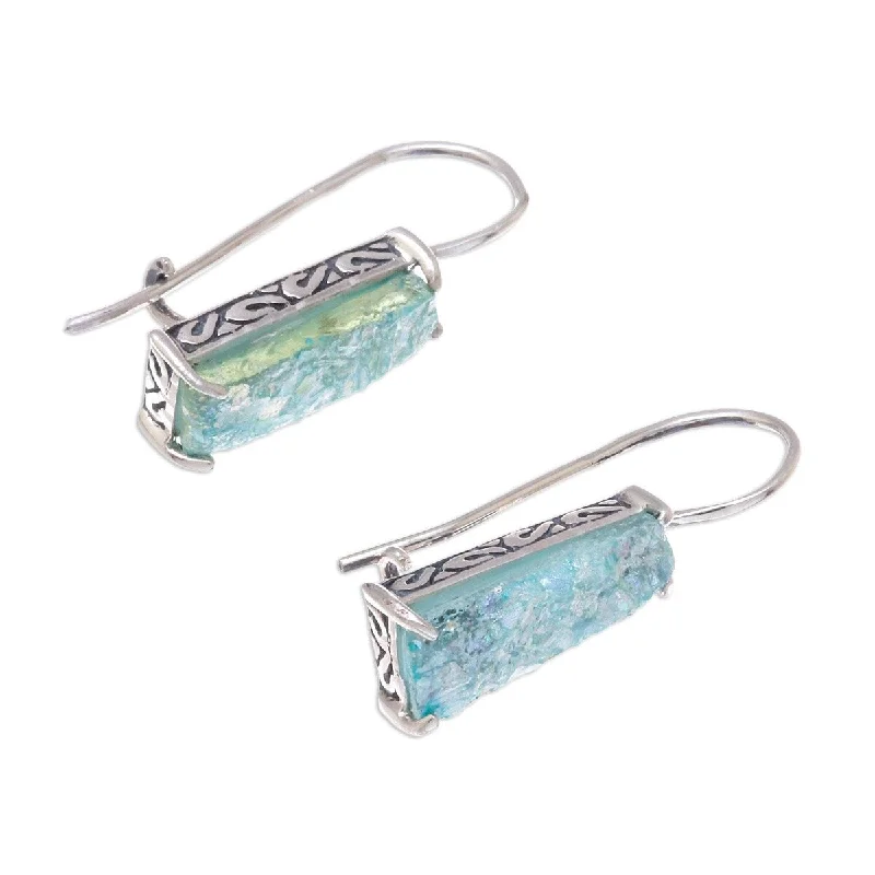 Multi-metal earrings-NOVICA Roman Towers, Roman glass drop earrings - 0.9*0.3