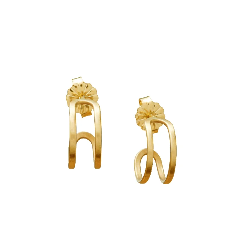 Glazed gem earrings-<!--ER994-->ovalong cuff studs