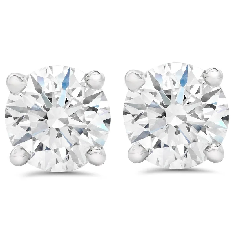 Frosted quartz earrings-Pompeii3 Platinum 1 ct TDW Diamond Screw Back Studs