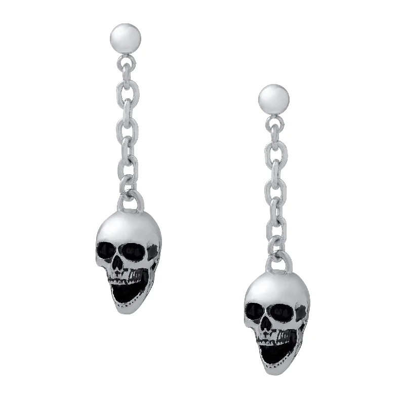 Rune mark earrings-Skull Drop Earrings