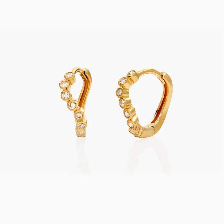 Crescent drop earrings-Wavy hoops gold earrings